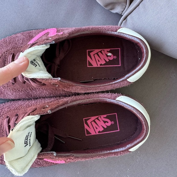 NWOT Vans Pink and Burgundy Suede Sneakers - Picture 7 of 8